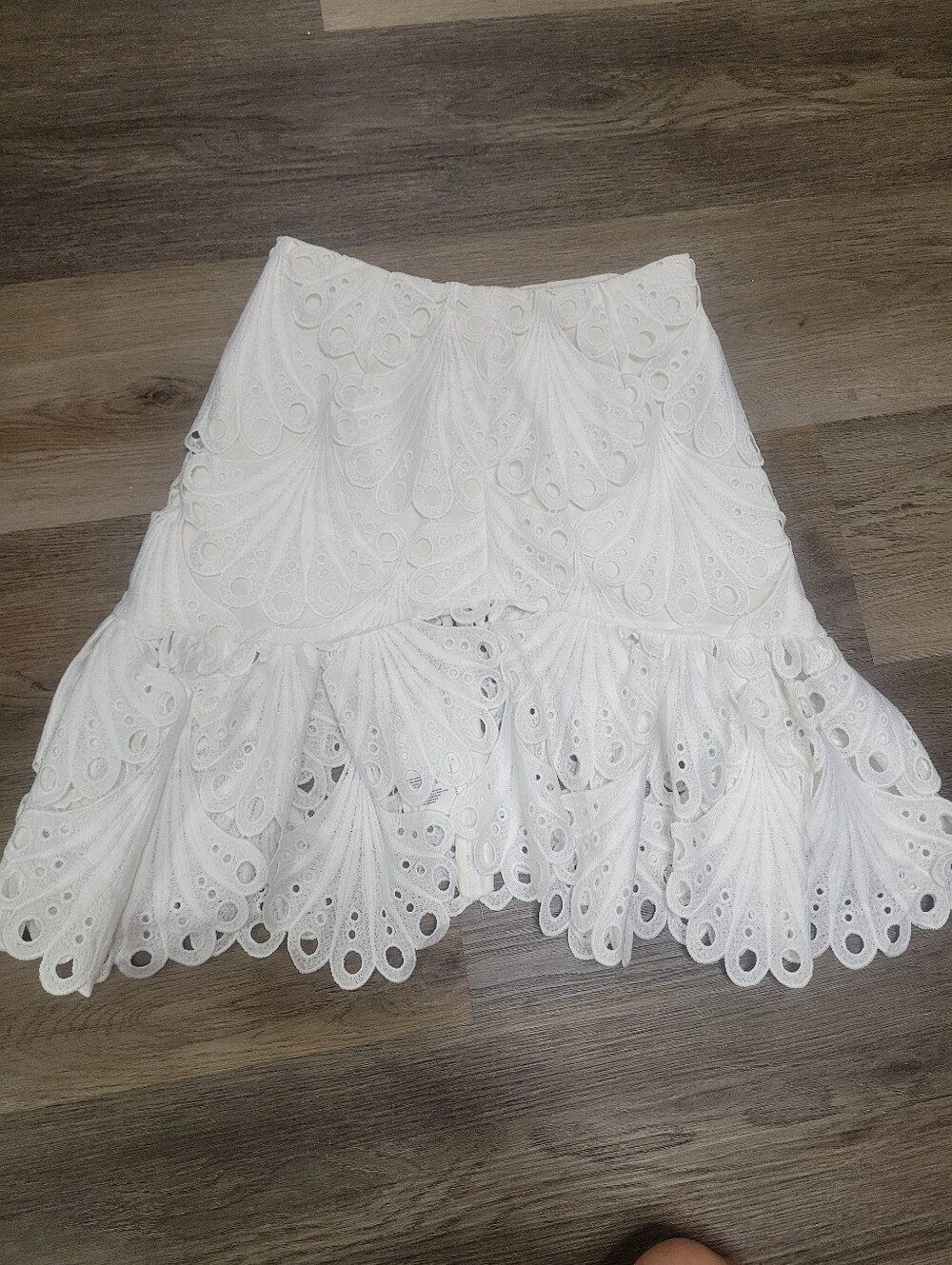 Maje White Eyelet  Skirt